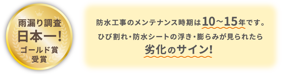 雨漏り調査、日本一